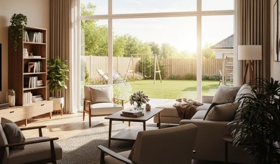 An energy-efficient picture window in a Miami ,FL home, providing a clear view after a window seal repair that lowered AandC costs